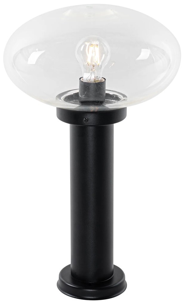 Candeeiro de poste moderno para exterior preto 50 cm - Elly