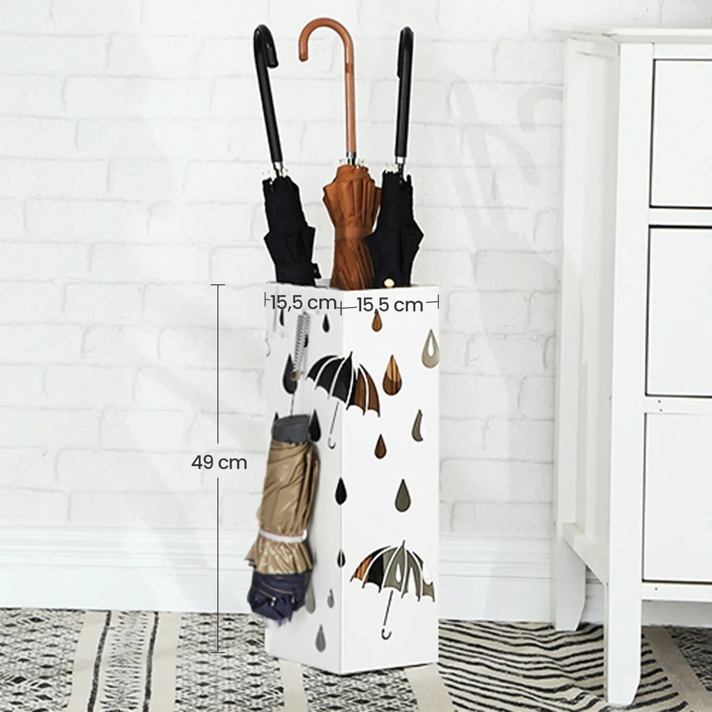 Suporte para guarda-chuvas 15,5 x 15,5 x 49 cm branco