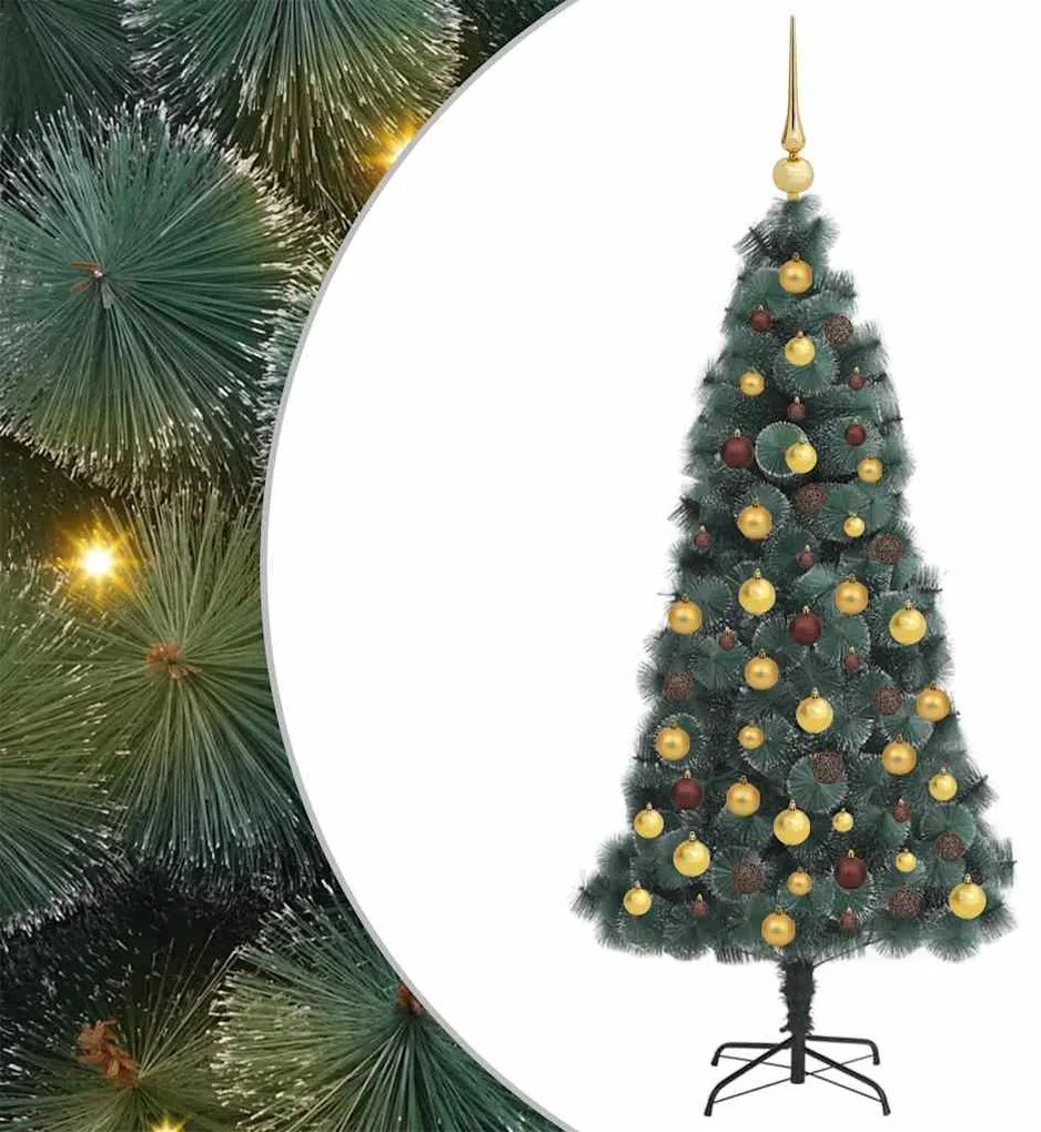 vidaXL Árvore de Natal Artificial Pré-iluminada com Conjunto de Bolas