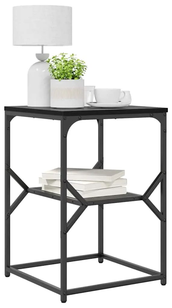 Mesa Lateral vidaXL Black Oak 41x40x60 cm Madeira Revestida