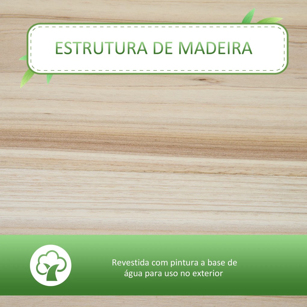 Outsunny Horta Vertical Elevada de Madeira 90x40x81cm Mesa de Cultivo de Jardim com Prateleira Inferior e 2 Orifícios de Drenagem para Cultivos de Plantas Flores Natural