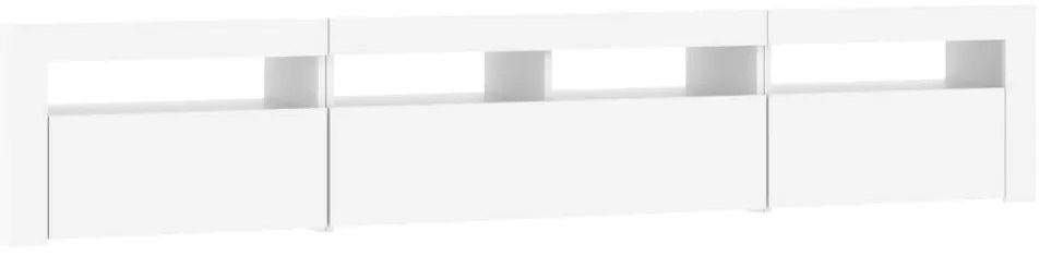 Móvel de TV com luzes LED 210x35x40 cm branco