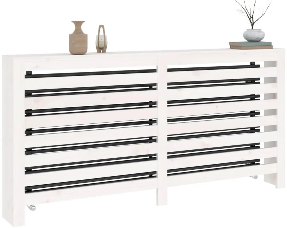 Cobertura de radiador 169x19x84 cm pinho maciço branca