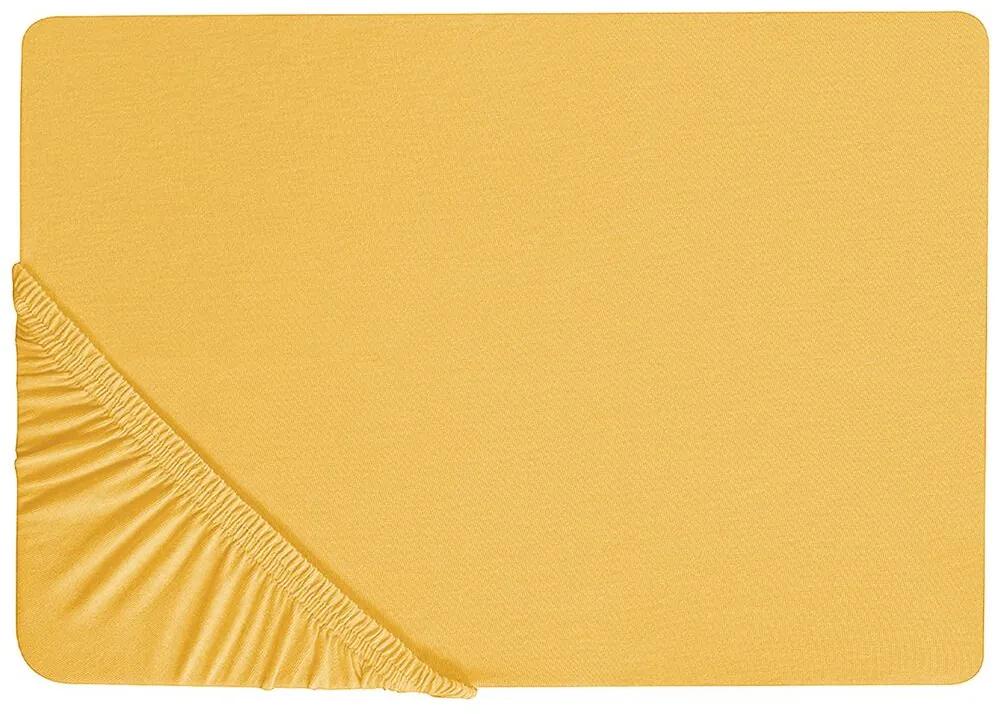 Lençol-capa em algodão amarelo mostarda 140 x 200 cm JANBU Beliani
