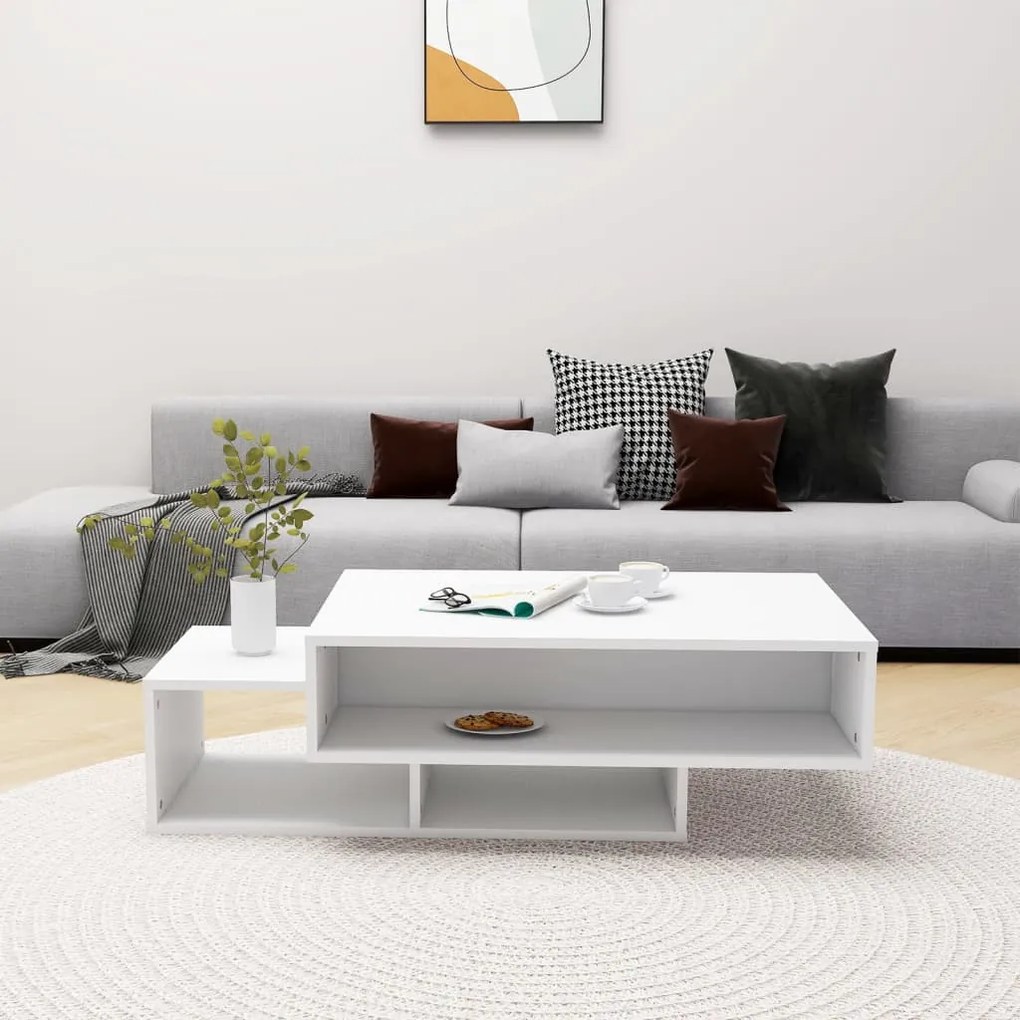 Mesa de centro 105x55x32 cm derivados de madeira branco