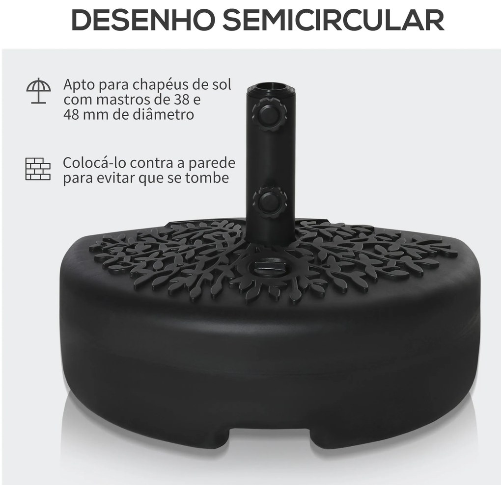 Base de Parede para Chapéu de Sol Suporte Semicircular para Chapéu de