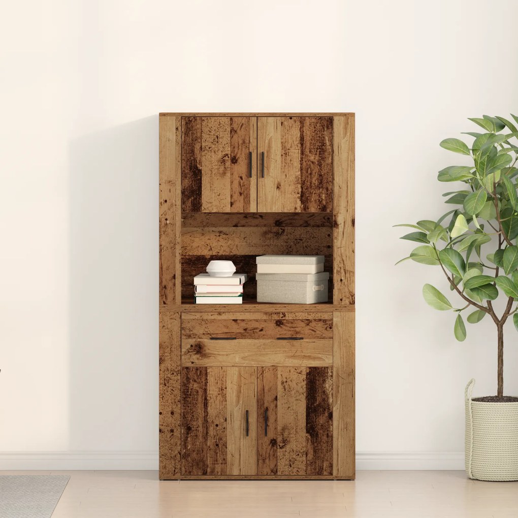 Highboard Madeira Antiga 80x33x150 cm Madeira De Engenharia