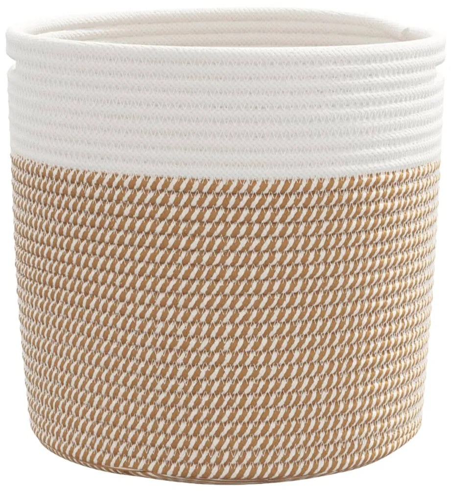 Cestos de arrumação 2 pcs Ø28x28 cm algodão castanho e branco