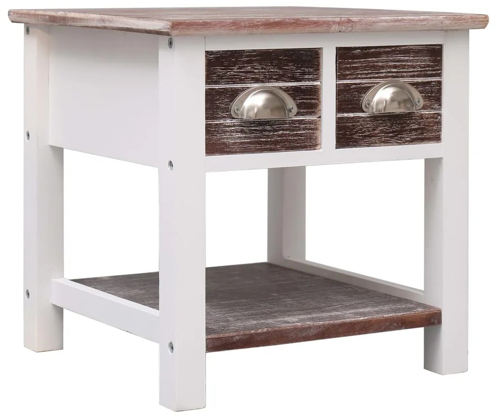 Mesa de apoio 40x40x40 cm madeira de paulownia castanho