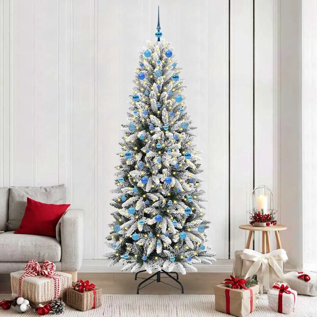 vidaXL Árvore de Natal Artificial com 300 LEDs Branco 210 cm