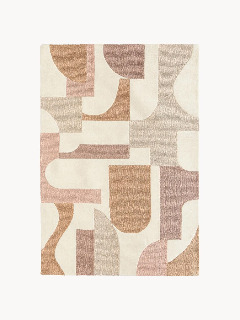 Tapete em lã artesanal com relevo Corin