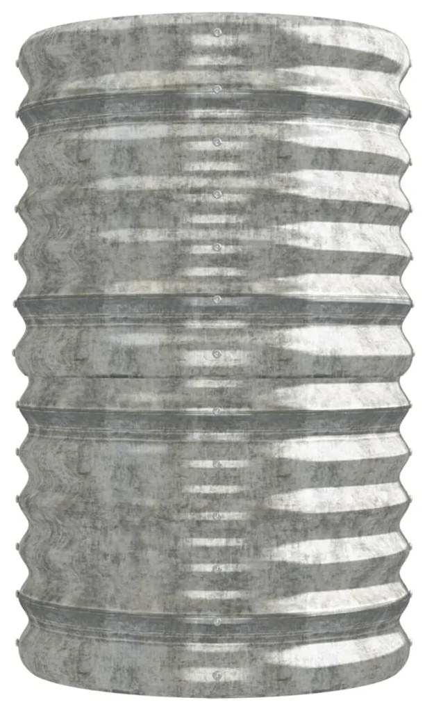 Canteiro elevado jardim 224x40x68cm aço revestido a pó prateado