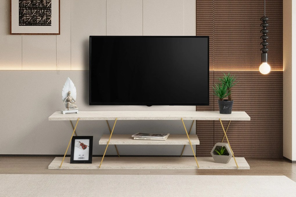 Móvel TV Canaz – Travertine Gold – 120 cm
