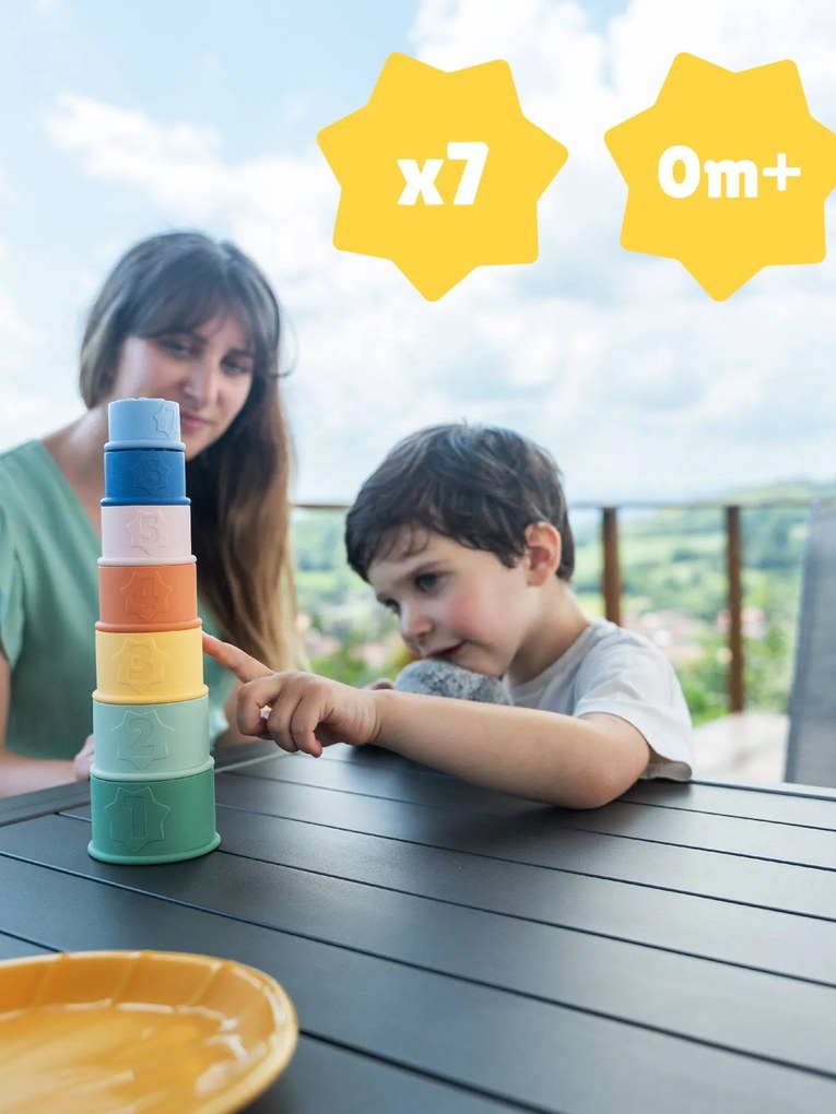 Copos empilháveis em silicone, da BADABULLE multicolor