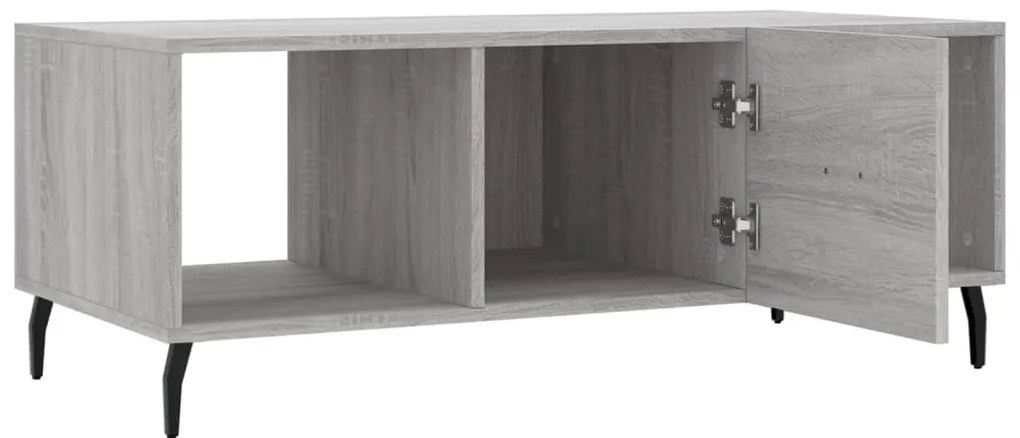 Mesa de centro 102x50x40cm derivados de madeira cinzento sonoma