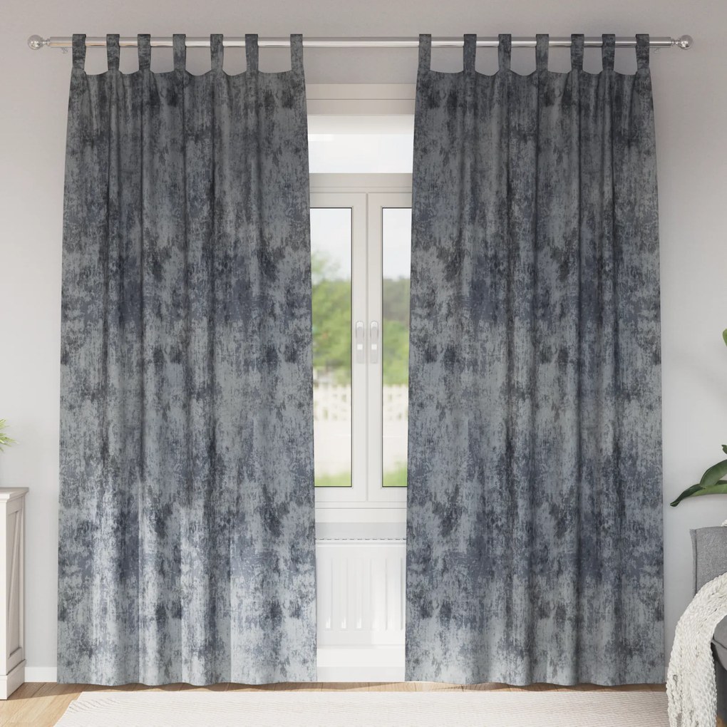vidaXL Cortinas de Veludo 2 pcs com Ilhós Cinza Prateado 260x140 cm