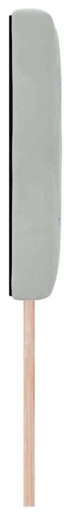 Cabeceira LED com botão cristal, estofada em cinza claro, 72 cm, em ve
