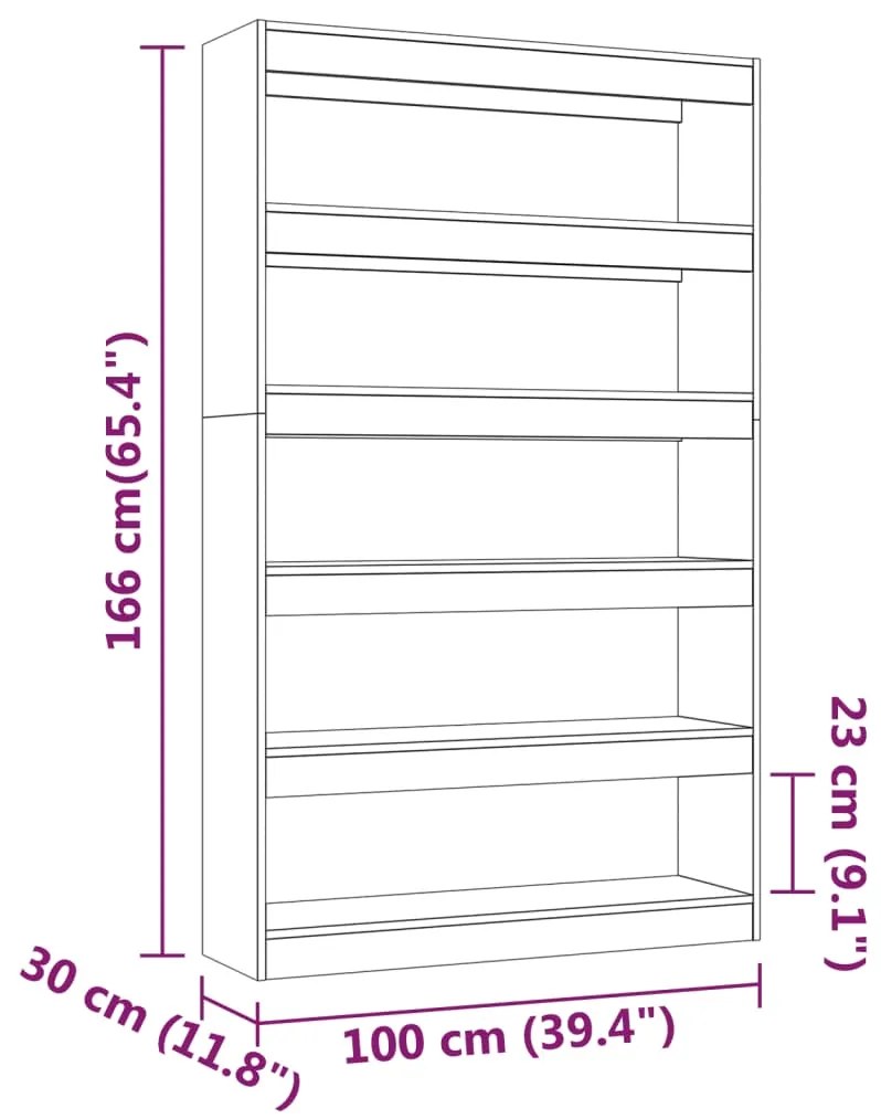 Estante/divisória 100x30x166 cm branco brilhante
