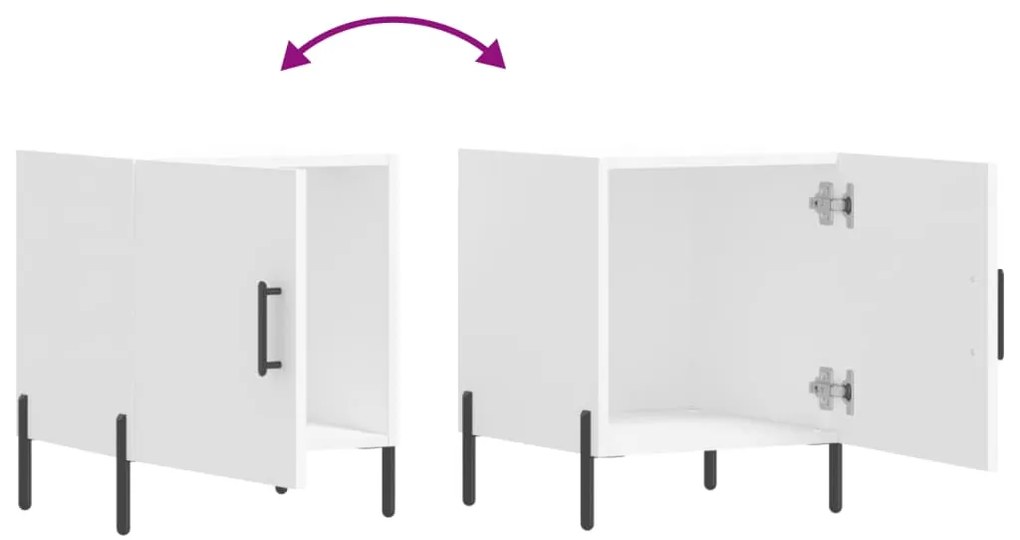 Mesa de cabeceira 2 pcs 40x40x50 cm derivados de madeira branco