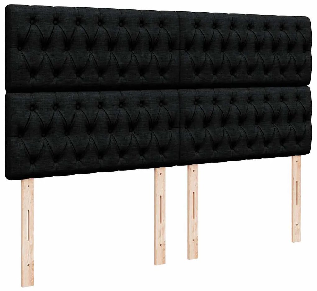 Cama com molas/colchão 200x200 cm tecido preto