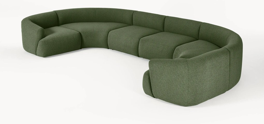 Sofá de canto comprido modular XL em bouclé Sofia