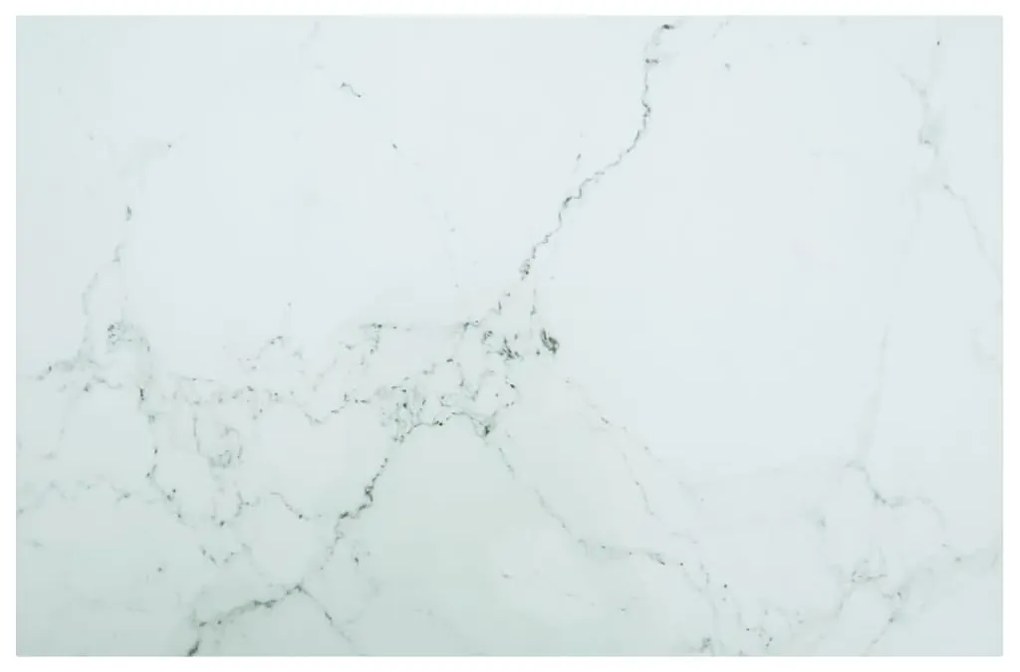 vidaXL Tampo mesa 100x62 cm 8 mm vidro temperado design mármore branco