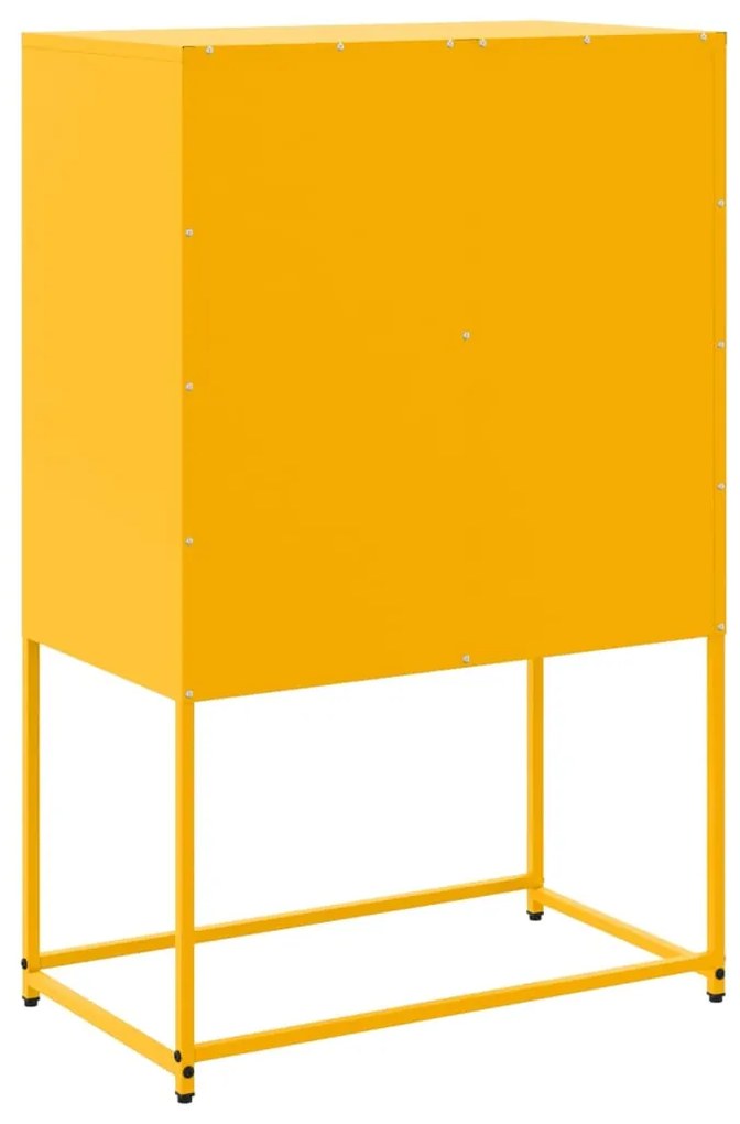 Aparador alto 68,5x38,5x107 cm aço amarelo mostarda