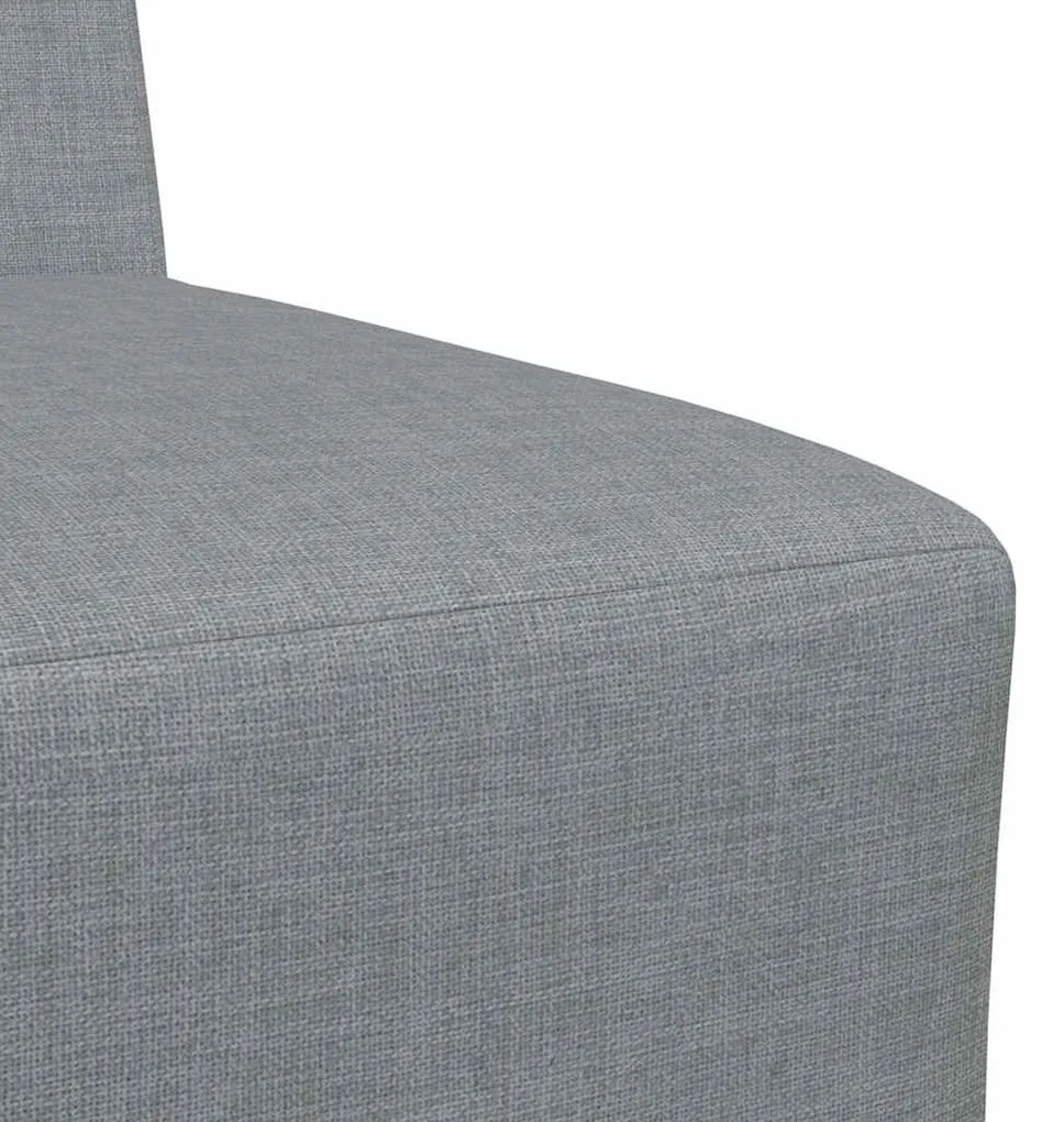 Cadeira de Sofá Cinza Claro 55 cm em Tecido 3 pcs