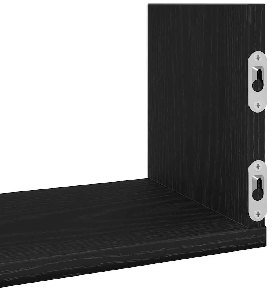 Prateleiras de parede 3 pcs deriv. de madeira carvalho preto