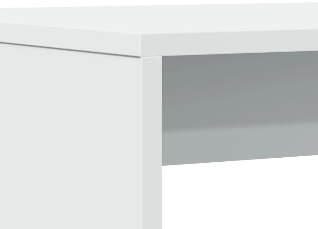 3 pcs conj. mesa de jantar e banco derivados de madeira branco