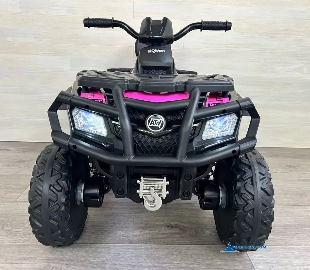 Moto 4 Eléctrica para crianças XT-SPEED 24V, 4x4, Rodas de borracha, Assento em couro sintético Rosa