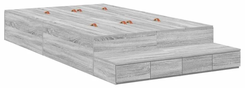 Cama com Arrumação Cinza Sonoma 120x190 cm