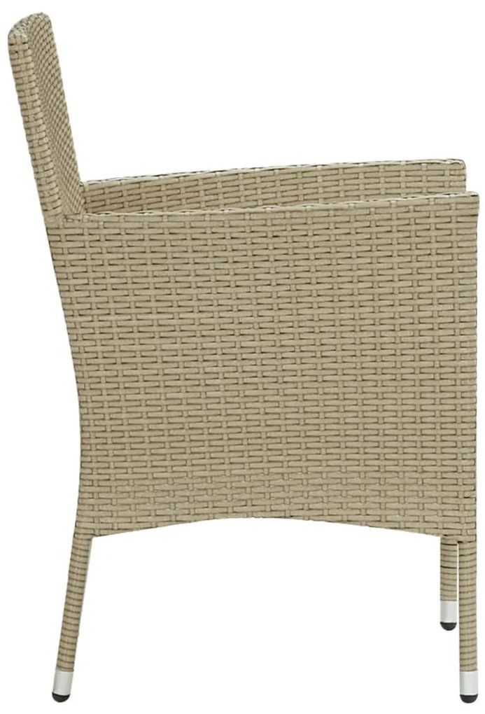 3 pcs conjunto de jantar para jardim bege