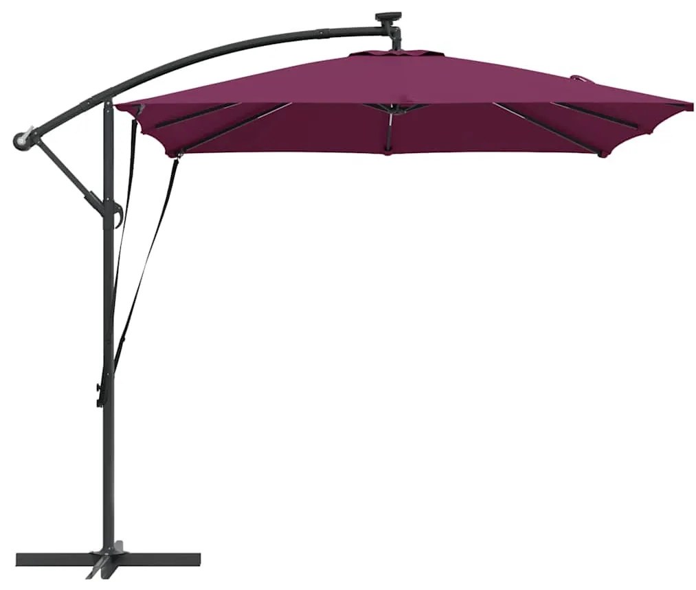 Guarda-sol de Bananeira Cantilever com bloqueio Vermelho bordô