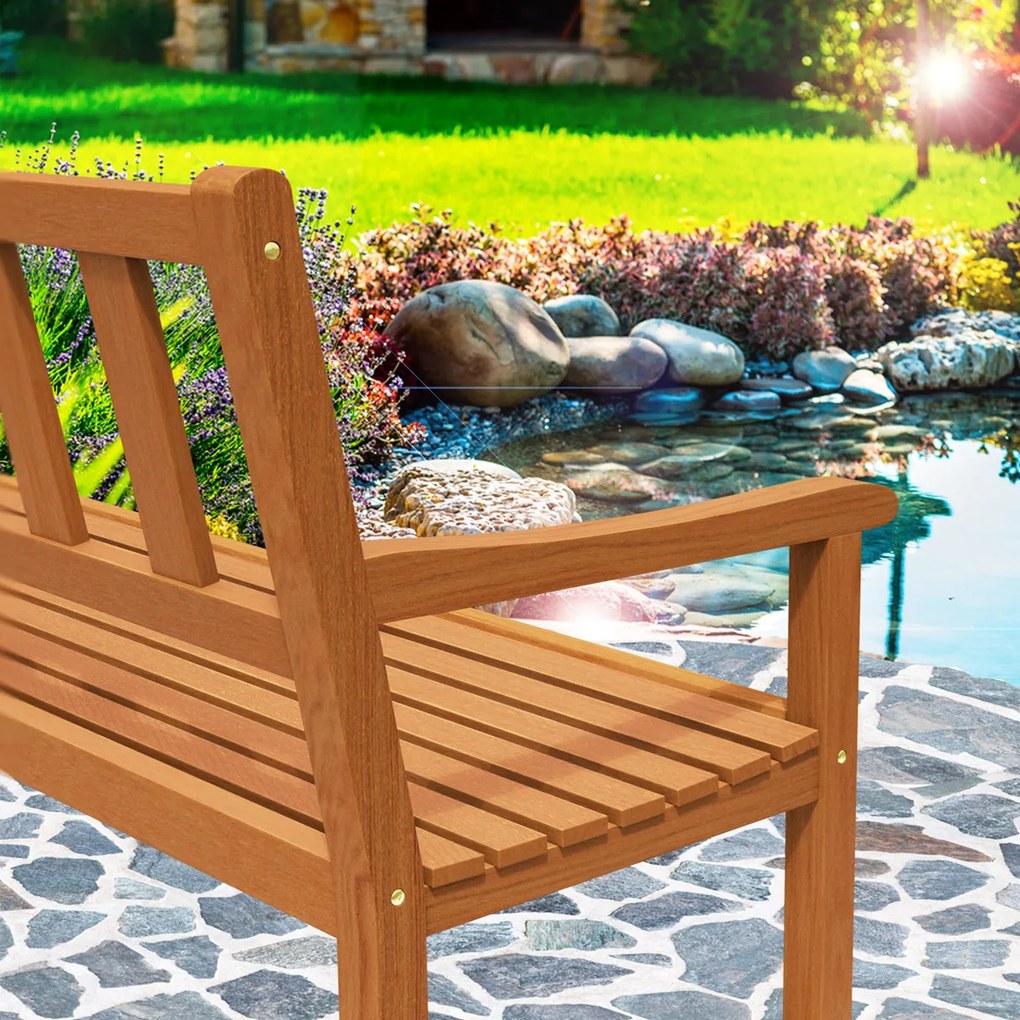 Banco de jardim Kensington em madeira de acácia 120x90x50-58 cm Castanho