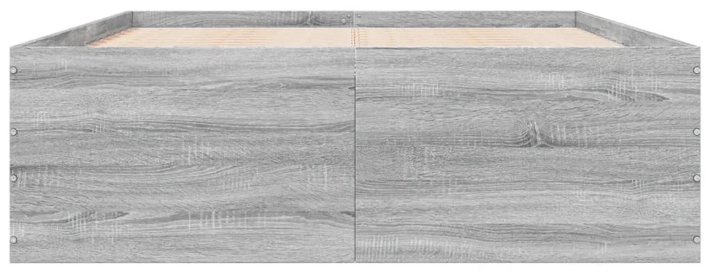 Estrutura de cama 140x200 cm derivados de madeira cinza sonoma