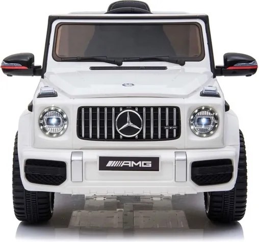 Carro elétrico para crianças até aos 5 anos Mercedes G63 AMG, 12V, bateria lítio, pneus de borracha, Controle remoto Branco