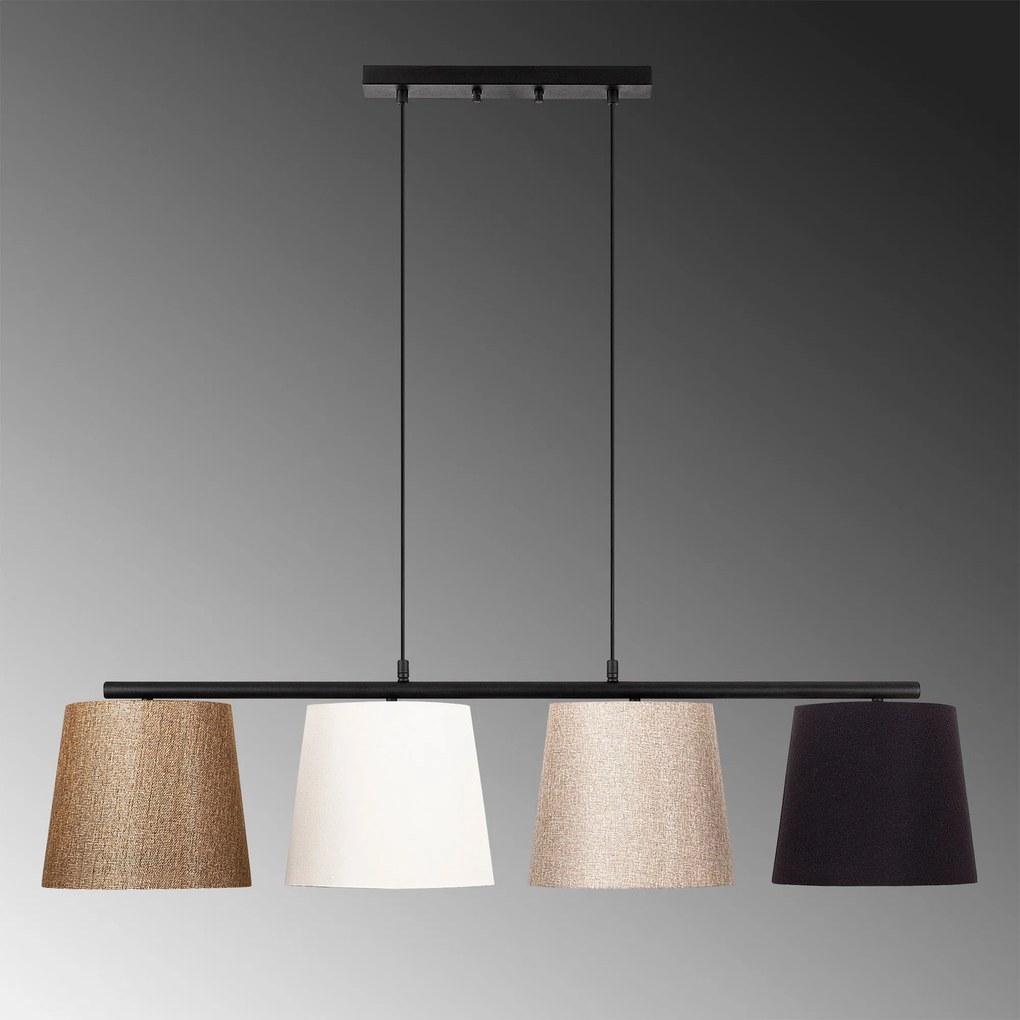 Candeeiro de Teto Varlik – Preto, Ouro, Branco, Bege – 148 x 25 cm