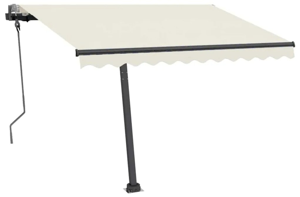 Toldo retrátil manual com LED 300x250 cm cor creme