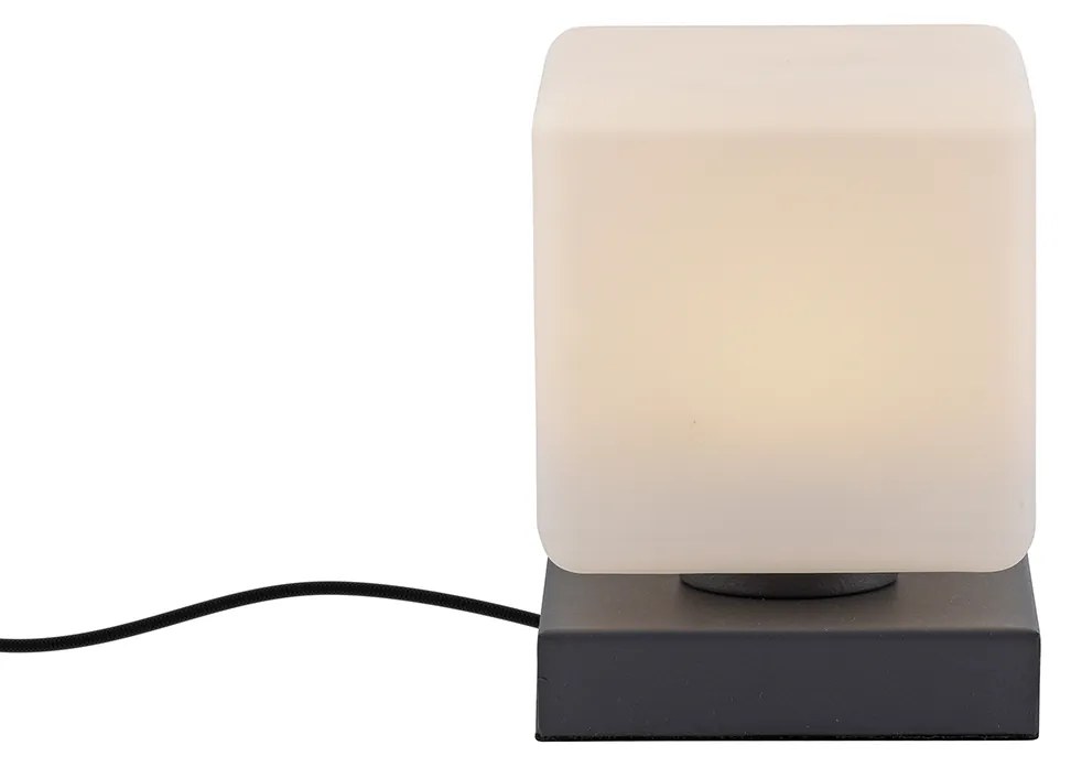 Candeeiro de mesa cinzento escuro com LED regulável por toque - Jano Moderno