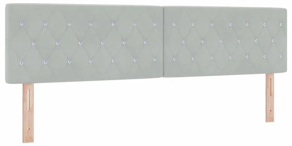 Cama Box Spring vidaXL com Colchão e Luz LED Cinzento Claro 180x200 cm