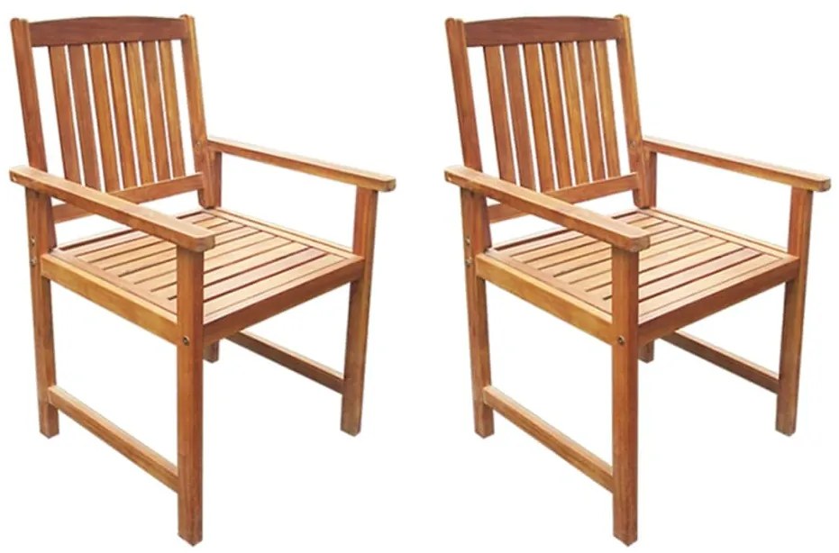Cadeiras de jardim 2 pcs madeira acácia maciça castanho