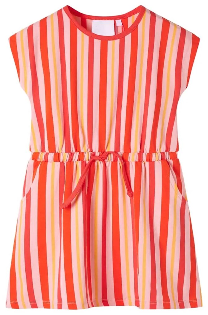 Vestido de criança com cordão rosa e vermelho 92