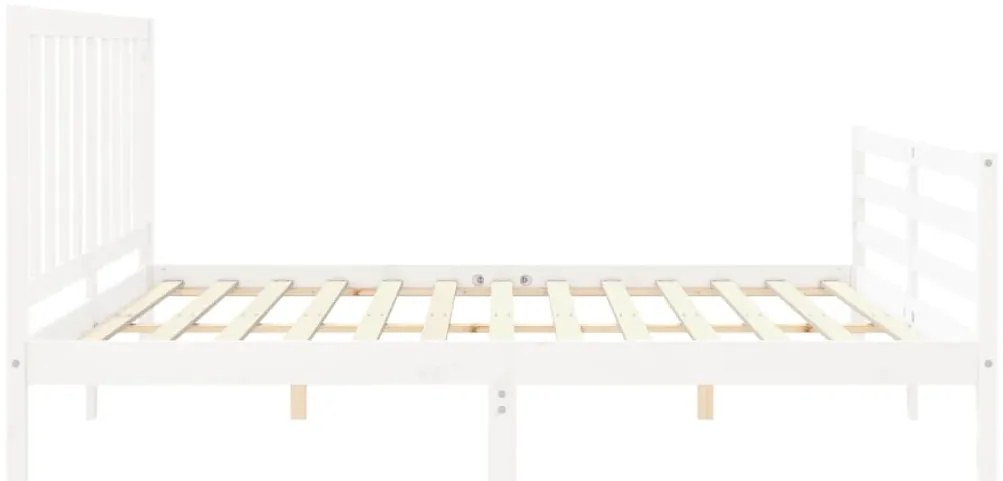 Cama sem colchão 200x200 cm madeira de pinho maciça branco