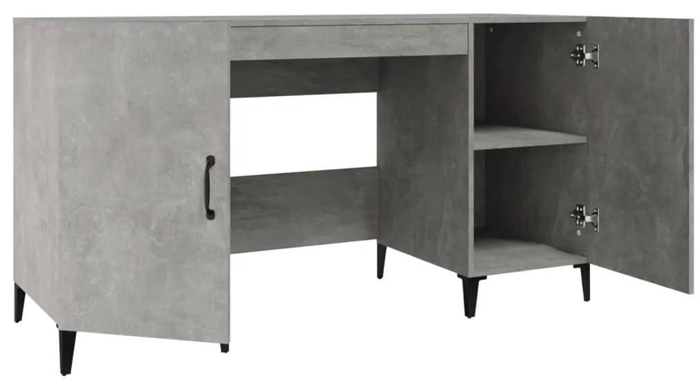 Secretária 140x50x75 cm derivados de madeira cinza cimento