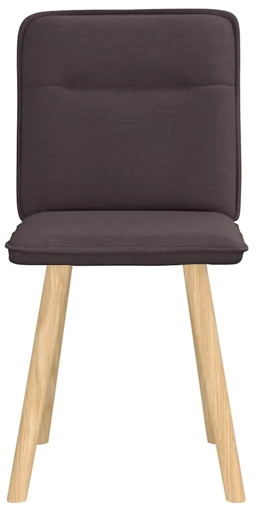 Cadeiras de jantar 2 pcs tecido castanho-escuro