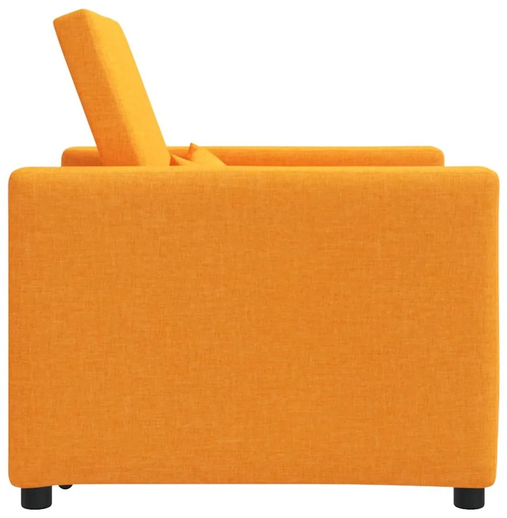 Sofá-cama Individual 3 em 1 Conversível Amarelo Escuro em Tecido