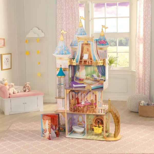 Casa de Bonecas Infantil Madeira Castelo Princesas Disney
