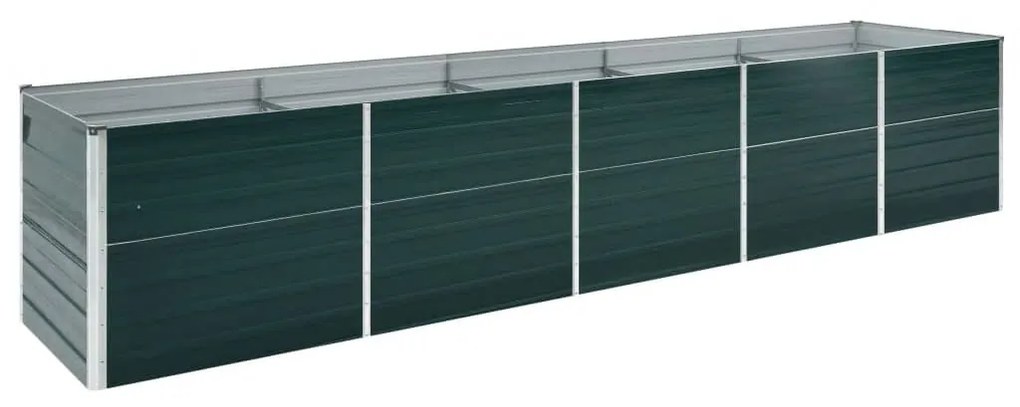 vidaXL Canteiro elevado de jardim 400x80x77cm aço galvanizado verde
