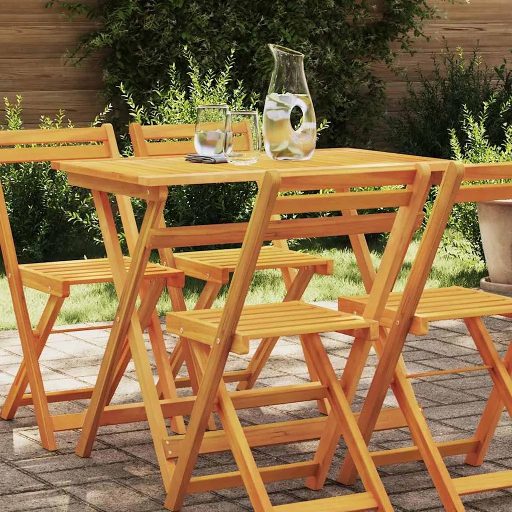 Mesa de Jardim Dobrável Retangular 100x55x75 cm Madeira Sólida de Acác